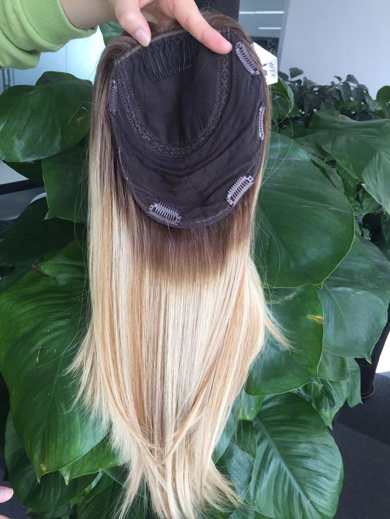 Factory supply silk topper hair shinning highlight for hairloss women people HJ002